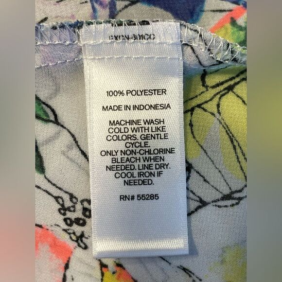 Express Portofino Shirt Semi-Sheer Floral Print S - Picture 7 of 7